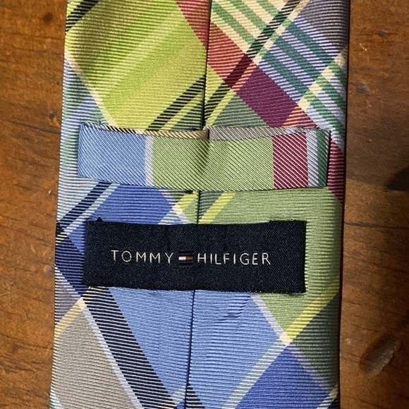Tommy Hilfiger multicolored pastel plaid silk necktie - Picture 3 of 10